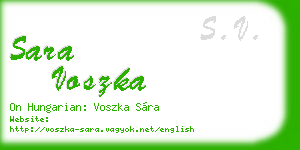 sara voszka business card